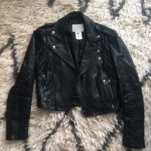 Pierre Balmain Leather Jacket Size 24/38 (xs)